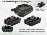 Brushless Cordless Angle Grinder With 2x Li-ion Battery Charger 125mm Combo Kit V201-LI0125BU8AU2