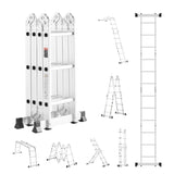 VEVOR Multi-Purpose Folding Ladder 7-in-1 3 Step 12ft Reach Height for Work V952-DGNZDTLHJ3JJE88GCV0