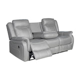 3-2-1 Seater Finest Grey Fabric Recliner Sofa Sturdy Construction Metal Mechanism V43-SET-CARL-3-2-1-GR