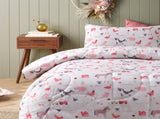 Happy Kids Farmyard Friends 2 Piece Washed Cotton Cover Comforter Set Single 160cm x 220cm V442-HIN-COMFORTER-FARMYARDFRIENDS-PINK-SB