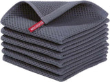 Homaxy Microfiber Waffle Towels Set, 16 x 28 Inch and 12 x 12 Inch and 100% Cotton Waffle V1258-DP02-F-121