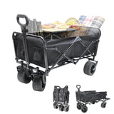 Foldable Camping Wagon 150L Portable Hand Trolley with All-Terrain Wheels and Tailgate For Outdoor V985-UTILITYWAGON