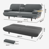 LEVEDE CONVERTIBLE SOFABED WITH USB CHARGE AND SIDE TABLE SOFABED1008-DG