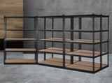 Giantz 5x1.5M Garage Shelving Warehouse Rack Pallet Racking Storage Shelve Black WR-E-7X15-BKX5