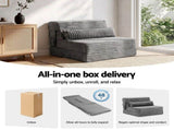 Artiss 3-in-1 Folding Sofa Bed Armless Lounger Chair with Side Pocket and Pillow SB-B-CDF-FOLD-GY