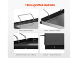 Carbon Steel Griddle, 32x14 inch Universal Flat Top Rectangular Plate, Gas Grill Griddle for BBQ V952-DCJPTG3214INVTJ16V0