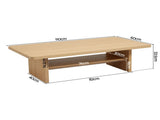Artiss Coffee Table 110cm Center Table with 2-Tier Open Storage Shelf Wood FUR-S-COF13-WD
