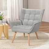 Artiss Armchair Lounge Chair Accent Chairs Sofa Linen Fabric Cushion Seat Grey UPHO-B-ARM06-FB-GY