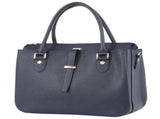 Morrissey Italian Womens Structured Leather Handbag Ladies Bag - Navy V563-MO-3159-NAVY