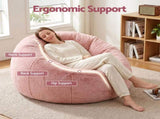 Artiss Bean Bag Chair Cover Soft Faux Fur Beanbag Cover Large Round Stuffed Animal BD-COVER-ROUND-PK