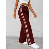 Women'S Track Pants Loose Straight Leg Jogging Sweatpants Warm-Up Sports Deep Red M V1192-AZ-W-20733