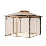 Gazebo Netting Replacement, Fit Most 10 x 10 x 7 FT Gazebo Curtain, Outdoor Garden Net, 4-Panel V952-LTWZDL10FT10VJ6F0V0