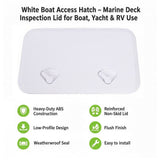 606 x 353mm White Boat Access Hatch Marine Deck Inspection Lid for Boat, Yacht & RV Use V63-952881
