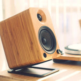 Kanto YU4 140W Powered Bookshelf Speakers with Bluetooth and Phono Preamp - Pair, Bamboo with SP9 V398-KO-YU4BAMBOO-SP9