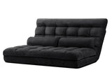 Artiss Floor Lounge Sofa Bed 2-seater Charcoal Suede FLOOR-SBL-170SUE-CHA