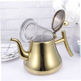 Stylish Golden Stainless Steel Teapot Glossy Surface Kitchen Tea Kettle V1192-AZ-W-22537