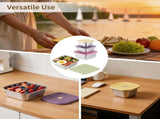4 Pcs Colorful Stainless Steel Food Storage Containers Set with Lids, 400ml to 1400ml Square Meal V1188-MS-924-009