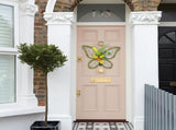 Butterfly Shaped Wreath with Pastel Berries and Floral Spring Artificial Wreaths for Front Door V1366-AZ2-W-13381