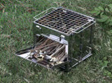 Stainless Steel Portable Folding Camping Stove, Fire Pits for Outside Wood Burning, Medium Size V1369-AZ3-W-12083