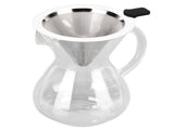 400ml Glass Coffee Pot Kettle Heat Resistant Pour Over Coffee Maker with Stainless Steel Filter for V1294-YM0714-3118210299211