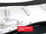 Karrera 39in Electric Guitar Music 6-String Instrument Full Size Black EGP-5W-BK
