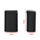 Devanti 50L Sensor Bin Motion Rubbish Automatic Black SB-D-50-BK