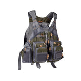Multi-Pocket Outdoor Fishing Vest with Breathable Mesh Adjustable Fit for Angling, Photography, V1341-ZY-NNGZG4D2-GREY