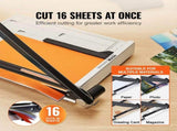 Paper Cutter, Guillotine Trimmer, 381 mm Cut Length, 16 Sheets Capacity, Paper Trimmer for Home V767-VVR-SDQZJZXQZJ15AQ68NV0