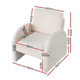 Artiss Armchair Accent Chair Lounge Tub Sofa Couch Curved Arm Seat Boucle White UPHO-E-ARM-02-TED-WH