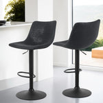 Artiss 4x Bar Stools Vintage Leather Swivel Gas Lift Black BA-K-0224-BKX4