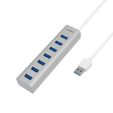 mbeat 7-Port USB 3.0 Aluminum Slim Hub With Power For PC and MAC V186-MB-HUB768