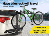3 Bike Rack Bicycle Car Rear Carrier 2" Steel Foldable Steel Hitch Mount Towbar V610-CYC-TOW-BI3