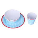 3 Piece Set of Salad Tableware Fruit Snack Plate Bowl and Cup Set Salad TablewareLight Blue Dots V1294-YM0523-3118210289912