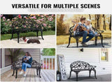 Outdoor Bench, 38.8 inches Metal Bench for Outdoors, 480 lbs Load Capacity Bench, Outdoor V952-GYZYJS40YC00PL1X7V0