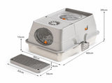 Light Grey Large Stainless Steel Cat Litter Box, Foldable Covered Cat Litter Tray with Top & V1243-MSPT144-LIGHTGRAY-M-OO