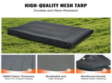Dump Truck Mesh Tarp, 6 x 14 ft, PVC Coated Black Heavy Duty Cover with 5.5" 18oz Double Pocket, V952-KCPVC6X1418OZJELJV0