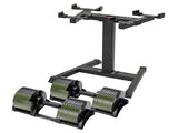 Powertrain Eon Dial Up 72KG Adjustable Dumbbells Pair with Stand - Green DMB-B10-036-GN-2S