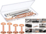 50 Pcs Copper Rivet and Burr 9 and 12 Copper Leather Brass Rivets Fastener Install Setting Tool V1188-WTJ-TLK-0064