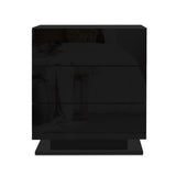 Artiss 2x Bedside Table LED 3 Drawers - MORI Black FURNI-O-LED-BS-02-BKX2