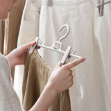 Set of 5 Plastic Pant and Sock Hangers with Sliding Clips, Multifunctional Wardrobe Hanger for V1366-AZ2-W-14762