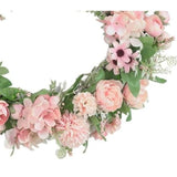Decorative Spring Wreath, Peony and Hydrangea, 40Cm, Light Pink for home decor accent, front decor, V1369-AZ3-W-00598