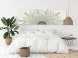 Green Boho Wall Art Set of 3, Minimalist Framed Wall Art Geometric Line Leaf Sun Moon Beige Green V1192-AZ-W-26533