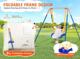 Swing Sets for Backyard, 3-in-1 Toddler Swing Set with 4 Sandbags, Foldable Metal Stand, Easy to V952-AXQQTZSL1RW07PILCV0
