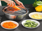 Germany Multifunctional Stainless Steel Basin, Multifunction Stainless Steel Basin with Grater 3 in V1258-DP02-F-766