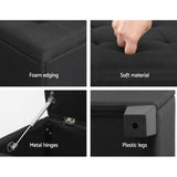 Artiss Storage Ottoman Blanket Box 97cm Linen Black OTM-L2-LINEN-BLACK