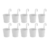 10Pcs Hanging Flower Pots with Removable Hooks Outdoor Indoor Plants Metal Buckets Wall Fence Home V1294-YM0901-3111240243112