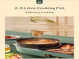 BEAR Multi-functional 2-in-1 Cooking Hot Pot And Griddle Barbecue Machine DKL-C15L1 V581-6940971231703