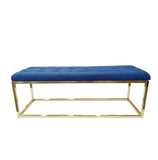 Holly Ottoman Gold Base - Blue Seat V292-OTT-HOLLY-GOLDBASE-NAVYBLUESEAT