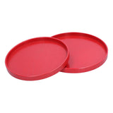 2Pcs/Set Red Round Tray Tea Cup Fruit Dessert Plate Serving Tray for Hotel Restaurant Home V1294-YM0901-3118210229211