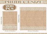 200 Pack Burlap Lace Disposable Paper Placemats, Rustic Jute Look Table Mats 13 x 16 In V1188-MS-721-083